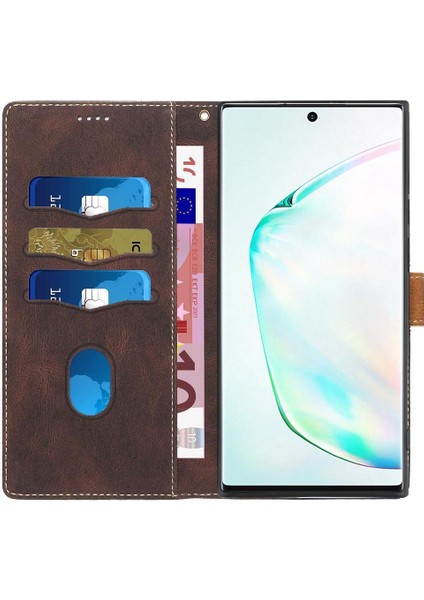 Samsung Galaxy NOTE10 Pro Kart Yuvası Manyetik Kapatma Için Cüzdan Kılıf (Yurt Dışından)