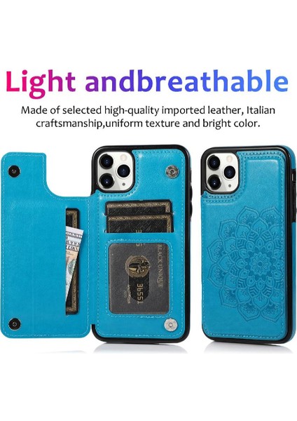 IPhone 11 Için Kart Tutucu Kılıf ile Cüzdan Pro Max Pu Deri Çevirme Desen (Yurt Dışından)