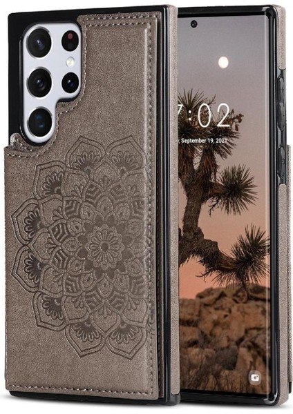 Samsung Galaxy S23 Ultra Desen Çiçek Için Kart Tutucu Kılıf ile Cüzdan (Yurt Dışından) fiyatları