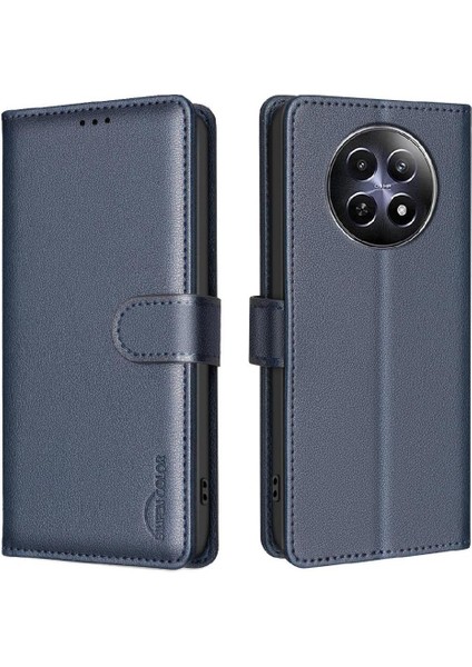 Realme 12 5g Cüzdan Manyetik Pu Deri Rfıd Engelleme Kartı Için Flip Case (Yurt Dışından)