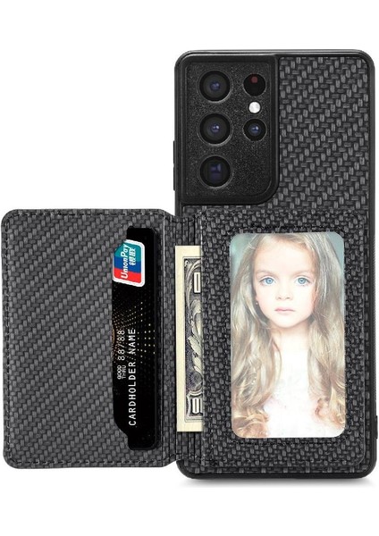 Samsung Galaxy S21 Ultra Manyetik Kart Tutucu Komple Kamera Için Kılıf (Yurt Dışından)