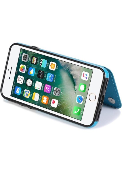 IPhone 6/6s Pu Deri Çift Düğmeler Için Kart Tutucu Kılıf ile Cüzdan (Yurt Dışından) indirimleri