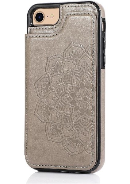 IPhone 6/6s Pu Deri Çift Düğmeler Için Kart Tutucu Kılıf ile Cüzdan (Yurt Dışından)