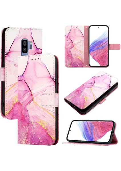 Samsung Galaxy S9 Kickstand Mermer Desen Pu Deri Cüzdan (Yurt Dışından)
