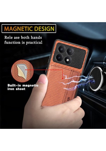 Xiaomi Poco X6 Pro Manyetik Kart Tutucu Komple Kamera Güvenliği Için Kılıf (Yurt Dışından)