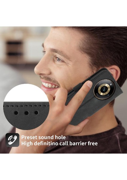 Realme 11 Pro 5g Bileklik Darbeye Kabartmalı Çoklu Kart Için Flip Case (Yurt Dışından)
