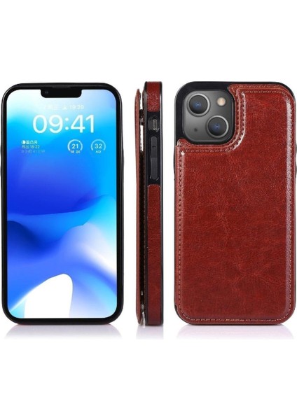 Kart Tutucu Kickstand Kart Yuvaları ile IPhone 14 Artı Cüzdan Durumda Pu (Yurt Dışından)