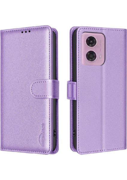 Motorola Moto G24 Için Flip Case Pu Deri Kart Tutucu Kickstand Manyetik (Yurt Dışından)