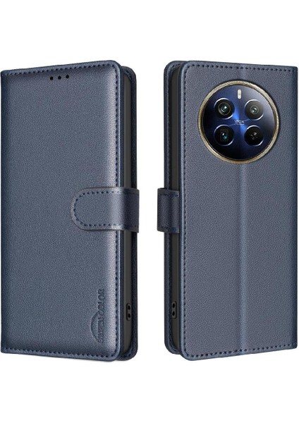 Realme 12 Pro Artı 5g Için Flip Case Pu Deri Cüzdan Manyetik Kart Tutucu (Yurt Dışından)