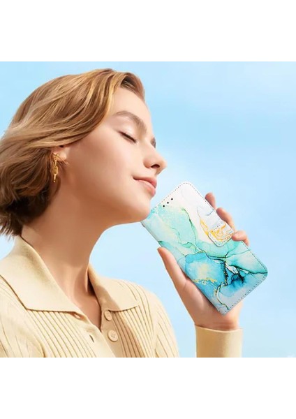 Samsung Galaxy Not 10 Için Kılıf Pu Deri Mermer Desen Cüzdan Kickstand (Yurt Dışından)