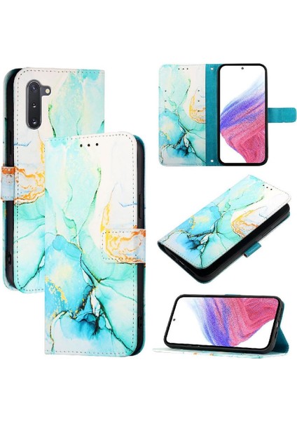 Samsung Galaxy Not 10 Için Kılıf Pu Deri Mermer Desen Cüzdan Kickstand (Yurt Dışından)