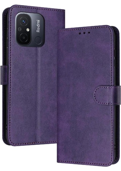 Xiaomi Redmi Için Flip Case 11A 4g Saf Renk Kart Yuvası ile Kickstand Pu (Yurt Dışından)