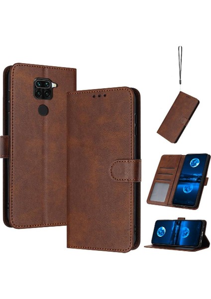 Toka ile Xiaomi Redmi 10X 4g Için Flip Case Saf Renk Pu Deri ile (Yurt Dışından)