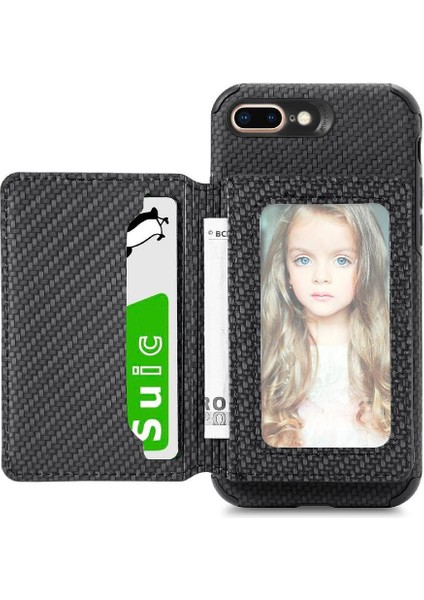 IPhone 7 Için Kılıf Artı/8 Artı Manyetik Kart Tutucu Standı Fonksiyonu Komple (Yurt Dışından)