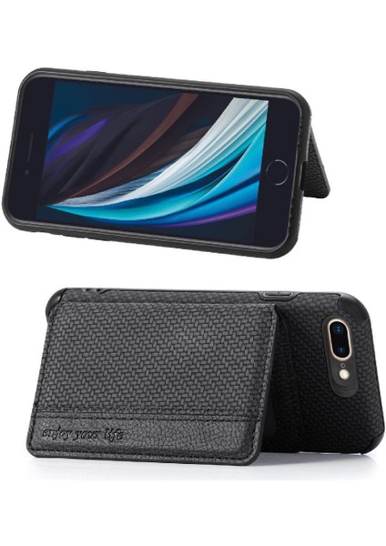 IPhone 7 Için Kılıf Artı/8 Artı Manyetik Kart Tutucu Standı Fonksiyonu Komple (Yurt Dışından)