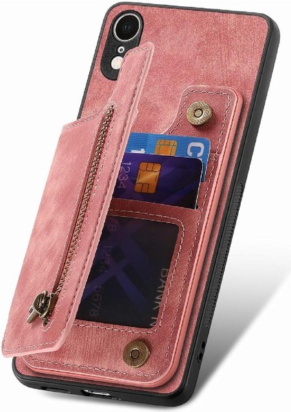 IPhone Xr Için Kılıf Standı Fonksiyonu Katlanabilir Arka Kapak Vintage Fermuar Cüzdan (Yurt Dışından) modelleri