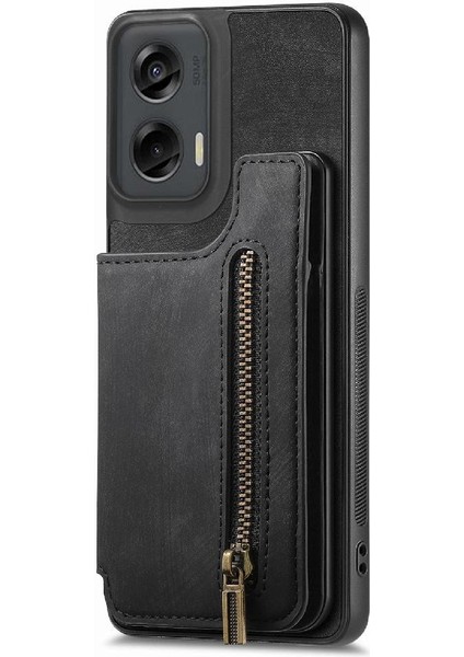 Motorola Moto G Stylus 5g Için Kılıf 2024 Katlanabilir Arka Kapak Vintage Fermuar (Yurt Dışından)