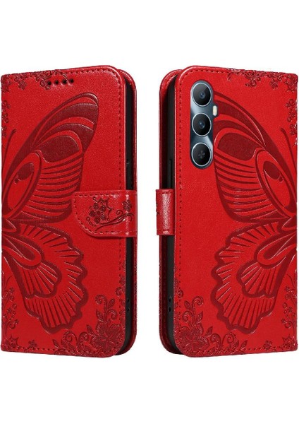 Kredi Kartı Yuvası Yüksek Kaliteli Deri ile Realme C65 4g Için Flip Case (Yurt Dışından)