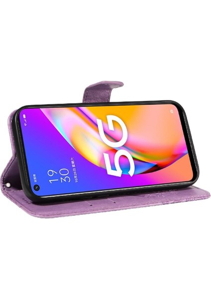 Oppo Için Flip Case A93 5G/A74 5G/A54 5g Ayrılabilir El Kayışı Kabartmalı (Yurt Dışından)