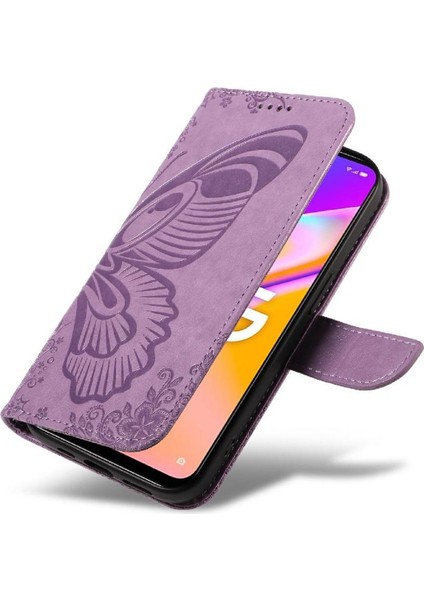 Oppo Için Flip Case A93 5G/A74 5G/A54 5g Ayrılabilir El Kayışı Kabartmalı (Yurt Dışından)