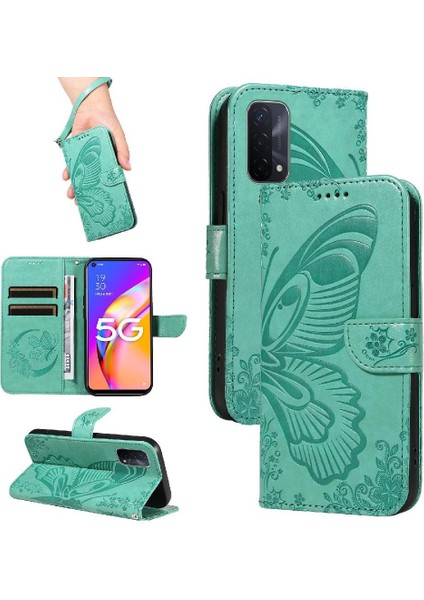 Oppo Için Flip Case A93 5G/A74 5G/A54 5g Ayrılabilir El Kayışı Kabartmalı (Yurt Dışından)