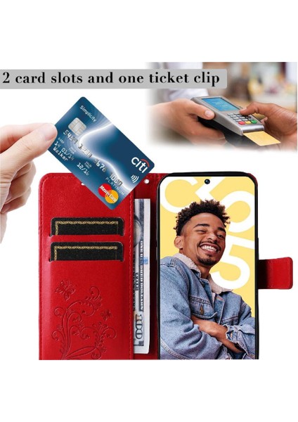 Kart Yuvası Standı Manyetik ile Realme C55 4g Flip Kickstand Için Flip Case (Yurt Dışından)