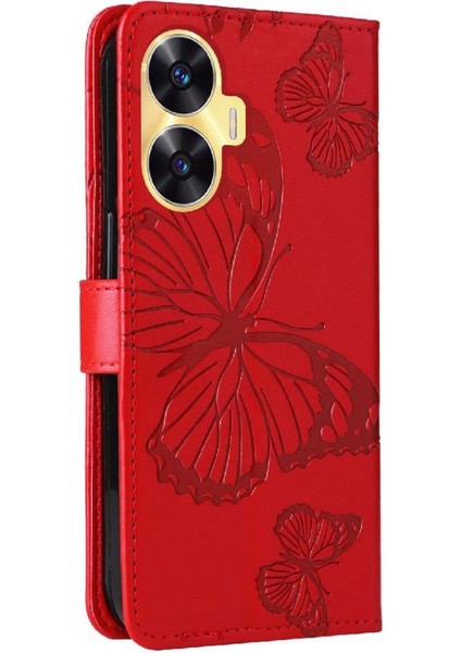 Kart Yuvası Standı Manyetik ile Realme C55 4g Flip Kickstand Için Flip Case (Yurt Dışından)