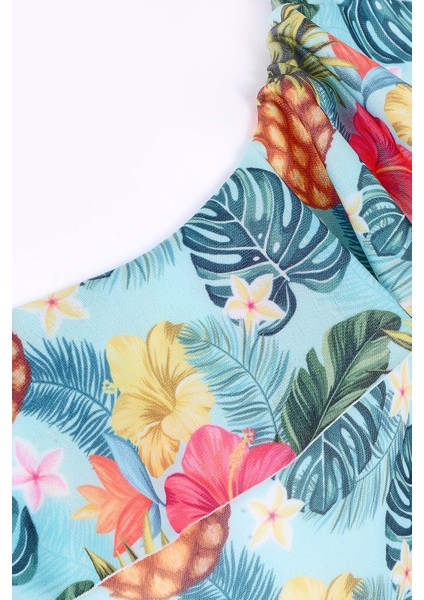 Renkli Çiçek Desenli Kız Çocuk Mayo fiyatları