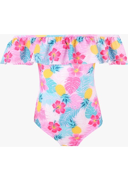 Renkli Pineapple Flower Kız Çocuk Mayo