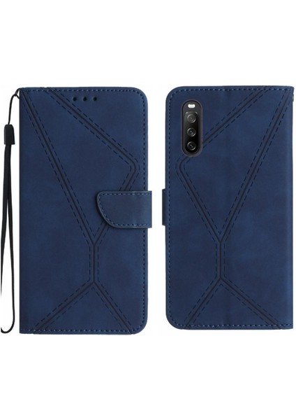 Sony Xperia 10 Vı Dikiş Için Flip Case Kabartmalı Yüksek Kaliteli Tpu Yumuşak (Yurt Dışından)