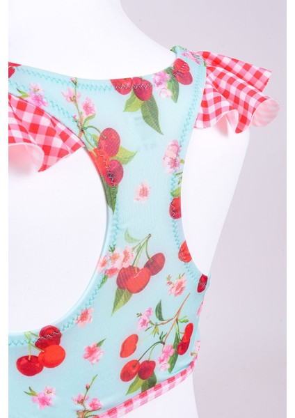 Renkli Cherry Kız Çocuk Bikini Takımı fiyatları
