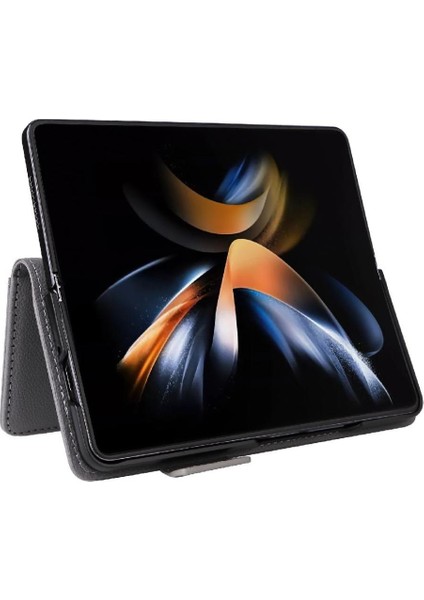 Samsung Galaxy Z Için Flip Case Fold 6 Kart Yuvaları Tutucu Manyetik Yan Pu (Yurt Dışından)