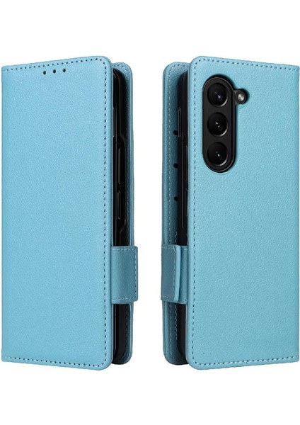 Samsung Galaxy Z Için Flip Case Fold 6 Kart Yuvaları Tutucu Manyetik Yan Pu (Yurt Dışından)