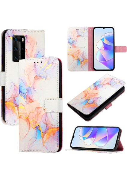 Huawei P40 Pro Pu Deri Mermer Desen Cüzdan Kickstand Için Kılıf (Yurt Dışından) indirimleri