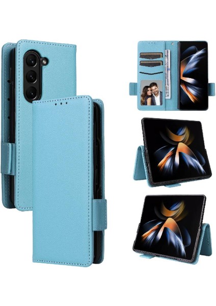 Samsung Galaxy Z Için Flip Case Fold 6 Kart Yuvaları Tutucu Manyetik Yan Pu (Yurt Dışından)