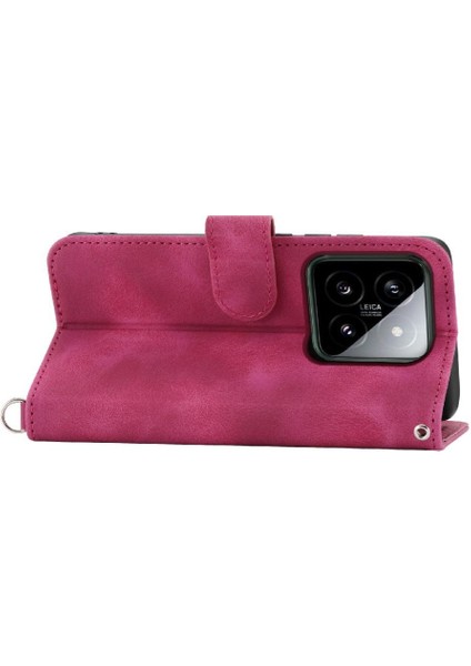 Xiaomi 14 Çoklu Kredi Kartı Yuvaları Için Flip Case Bileklik Kabartmalı (Yurt Dışından)