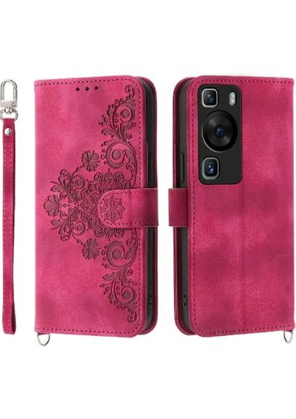 Huawei P60 Kabartmalı Çoklu Kredi Kartı Yuvaları Bileklik Için Flip Case (Yurt Dışından) fırsatları