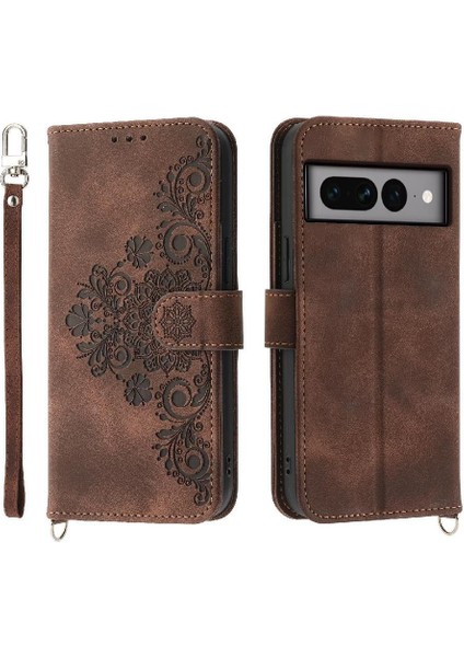 Google Piksel 7 Pro Kabartmalı Bileklik Çoklu Kredi Kartı Için Flip Case (Yurt Dışından)