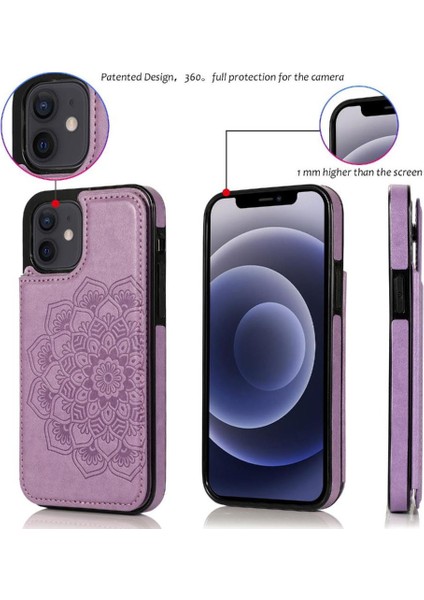 IPhone 12 Mini Kabartmalı Mandala Pu Flip Için Kart Tutucu Kılıf ile Cüzdan (Yurt Dışından) fırsatları