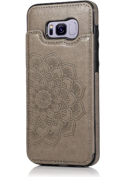 Samsung Galaxy S8 Artı Çift Düğmeler Pu Için Kart Tutucu Kılıf ile Cüzdan (Yurt Dışından)