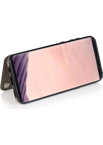 Samsung Galaxy S8 Artı Çift Düğmeler Pu Için Kart Tutucu Kılıf ile Cüzdan (Yurt Dışından)