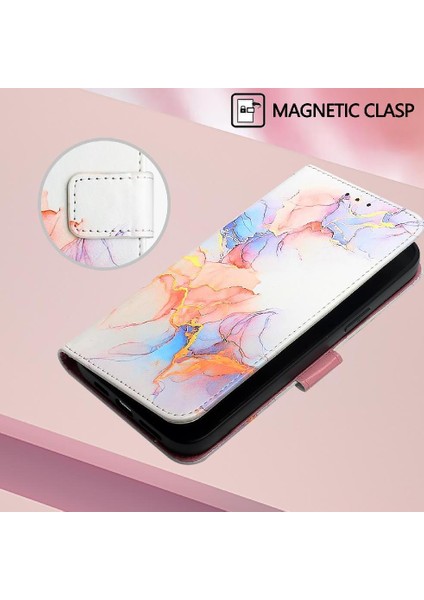 Samsung Galaxy Not 9 Için Kılıf Kickstand Cüzdan Pu Deri Mermer Desen (Yurt Dışından)
