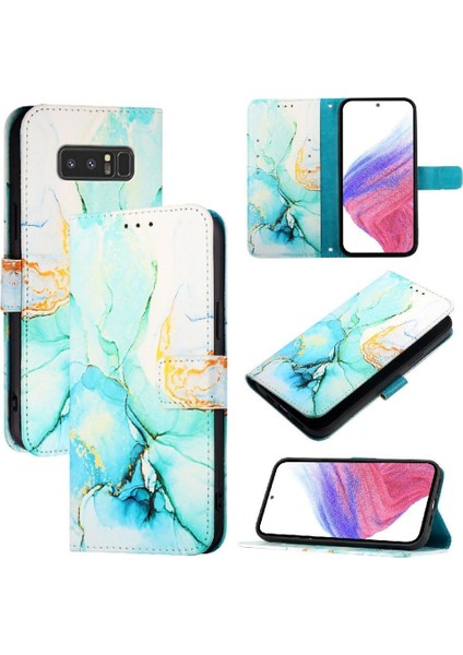 Manyi Mall Samsung Galaxy Not 8 Için Kılıf Kickstand Pu Deri Cüzdan Mermer Desen (Yurt Dışından)