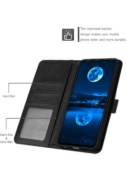 Nokia G10/G20/G30 Kickstand Için Flip Case Kart Yuvası ile Pu Deri Saf (Yurt Dışından)