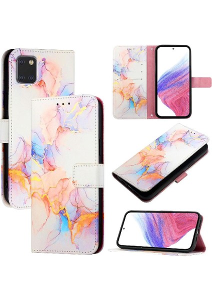 Samsung Galaxy Not 10 Lite Için Kılıf Pu Deri Cüzdan Mermer Desen (Yurt Dışından)