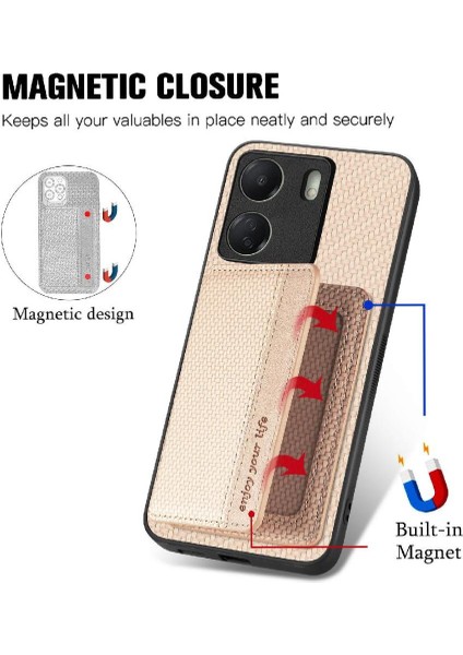 Xiaomi Redmi 13C Için Kılıf Standı Fonksiyonu Rfıd Engelleme Manyetik Kart (Yurt Dışından)