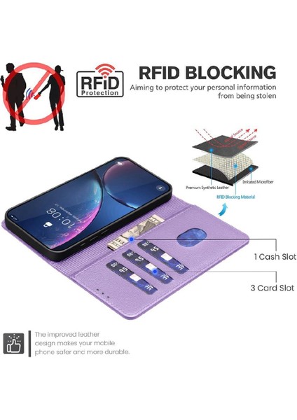 Oppo Oppo 11F 5g Rfıd Engelleme Kart Tutucu Kickstand Pu Için Flip Case (Yurt Dışından)