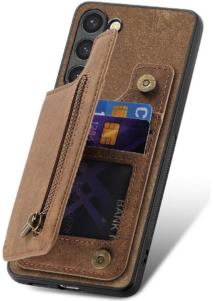 Samsung Galaxy S23 Vintage Fermuar Cüzdan Için Kılıf Katlanabilir Arka Kapak (Yurt Dışından) fiyatları