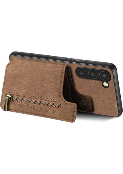 Samsung Galaxy S23 Vintage Fermuar Cüzdan Için Kılıf Katlanabilir Arka Kapak (Yurt Dışından) modelleri