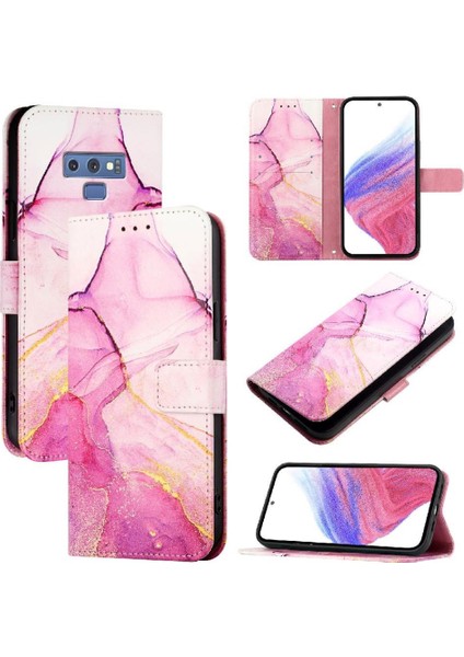 Samsung Galaxy Not 9 Için Kılıf Kickstand Cüzdan Pu Deri Mermer Desen (Yurt Dışından)